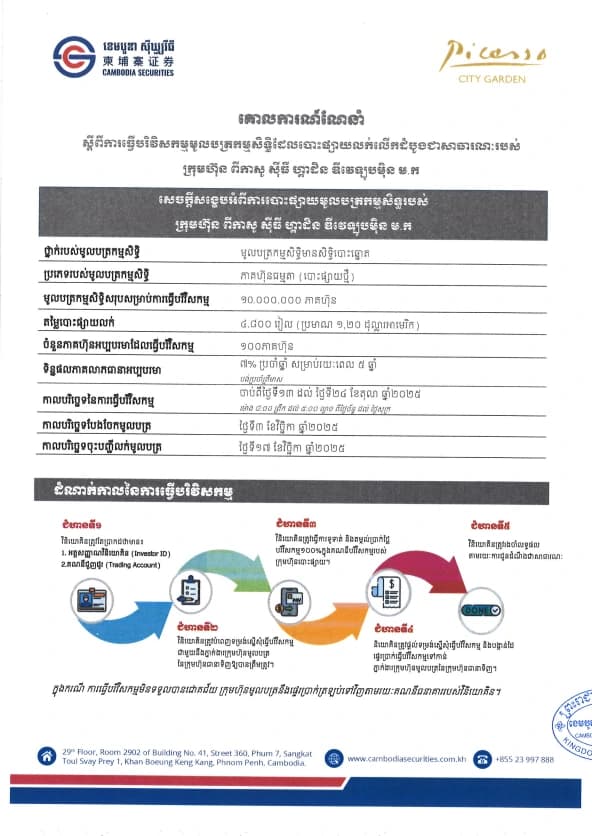 First equity-securities subscription guideline in Khmer